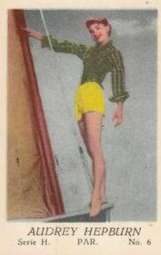 1957 Dutch Gum Serie H #6 Audrey Hepburn Front