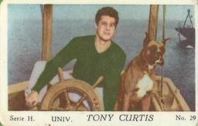 1957 Dutch Gum Serie H #29 Tony Curtis Front