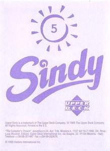 1995 Upper Deck Sindy Stickers #5 Sindy Back
