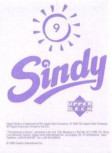 1995 Upper Deck Sindy Stickers #9 Sindy Back