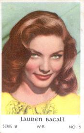 1952 Dutch Gum Serie B #5 Lauren Bacall Front
