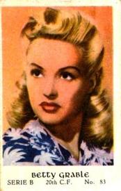1952 Dutch Gum Serie B #83 Betty Grable Front