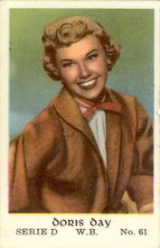 1953 Dutch Gum Serie D #61 Doris Day Front