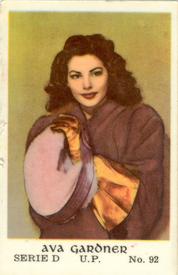 1953 Dutch Gum Serie D #92 Ava Gardner Front
