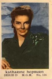 1953 Dutch Gum Serie D #114 Katharine Hepburn Front