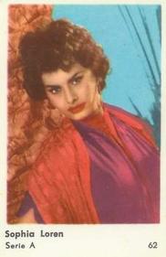 1958 Dutch Gum Serie A #62 Sophia Loren Front