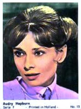 1965 Dutch Gum Serie F (Printed in Holland) #15 Audrey Hepburn Front