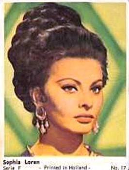 1965 Dutch Gum Serie F (Printed in Holland) #17 Sophia Loren Front