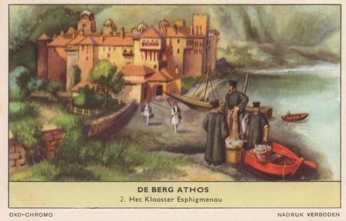 1956 Liebig/Oxo De Berg Athos (Places on Athos) (Dutch Text) (F1650, S1651) #2 Het Klooster Esphigmenou Front