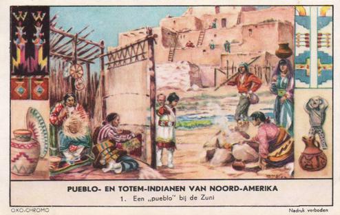 1956 Liebig Pueblo- en Totem-Indianen van Noord-Amerika (North American Indians) (Dutch Text) (F1643, S1642) #1 Een 