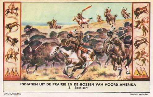 1956 Liebig Indianen uit de praire en de bossen van Noord-Amerika (Indians of the North American Plains) (Dutch Text) (F1642, S1641) #3 Bisonjacht Front