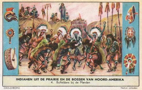1956 Liebig Indianen uit de praire en de bossen van Noord-Amerika (Indians of the North American Plains) (Dutch Text) (F1642, S1641) #4 Bufeldans bij de Mandan Front
