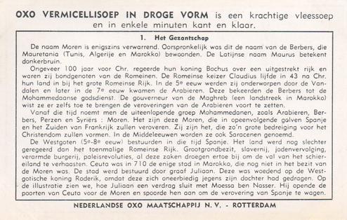 1954 Liebig/Oxo Invallen van de Moren (Invasion of the Moors) (Dutch Text) (F1589, S1593) #1 Het gezantschap Back