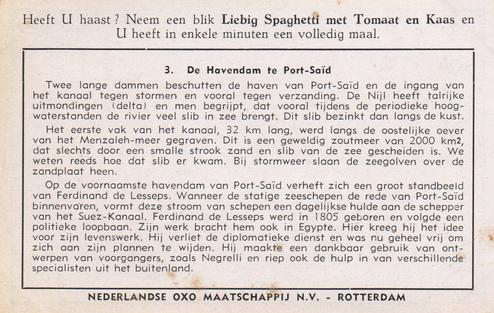 1953 Liebig/Oxo Het Suez-Kanaal (Suez Canal) (Dutch Text) (F1558, S1561) #3 De havendam te Port-Said Back