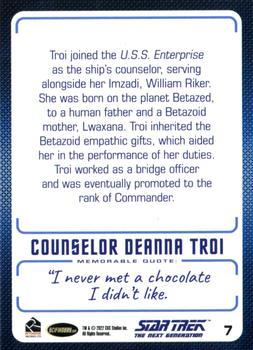 2022 Rittenhouse Star Trek The Next Generation Archives & Inscriptions #7 Counselor Deanna Troi Back