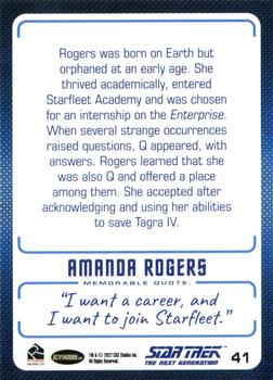 2022 Rittenhouse Star Trek The Next Generation Archives & Inscriptions #41 Amanda Rogers Back
