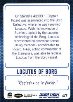 2022 Rittenhouse Star Trek The Next Generation Archives & Inscriptions #47 Locutus of Borg Back