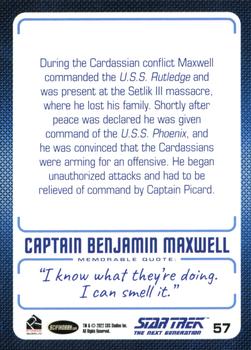 2022 Rittenhouse Star Trek The Next Generation Archives & Inscriptions #57 Captain Benjamin Maxwell Back