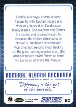 2022 Rittenhouse Star Trek The Next Generation Archives & Inscriptions #60 Admiral Alynna Nechayev Back