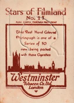 1927 BAT Stars of Filmland (Westminster) #11 May Allison Back