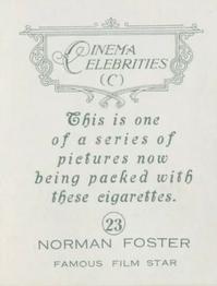 1935 BAT Cinema Celebrities C (Large) #23 Norman Foster Back
