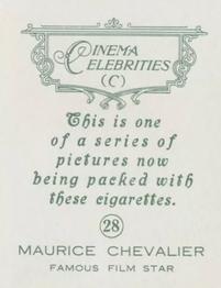 1935 BAT Cinema Celebrities C (Large) #28 Maurice Chevalier Back