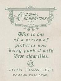 1935 BAT Cinema Celebrities C (Large) #48 Joan Crawford Back