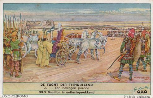 1950 Liebig De Tocht der Tienduizend (The retreat of the ten thousand) (Dutch Text) (F1504, S1505) #2 Een bewogen parade Front