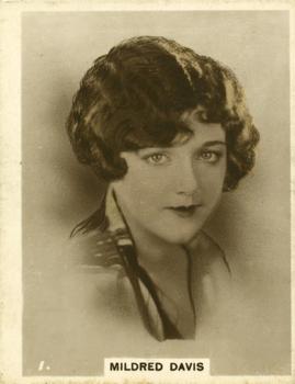 1928 British American Tobacco Cinema Stars Set 4 #1 Mildred Davis Front