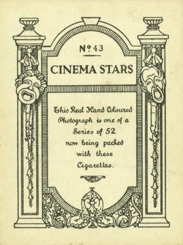 1928 British American Tobacco Cinema Stars Set 4 #43 Miss DuPont Back