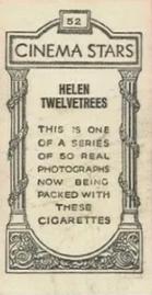 1929 British American Tobacco Cinema Stars Set 9 #52 Helen Twelvetrees Back