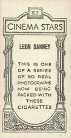 1929 British American Tobacco Cinema Stars Set 9 #57 Leon Sanney Back
