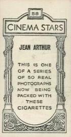 1929 British American Tobacco Cinema Stars Set 9 #58 Jean Arthur Back