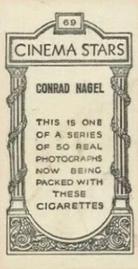 1929 British American Tobacco Cinema Stars Set 9 #69 Conrad Nagel Back