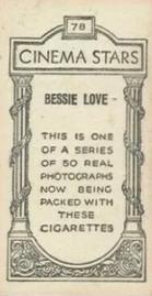 1929 British American Tobacco Cinema Stars Set 9 #78 Bessie Love Back