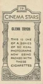 1929 British American Tobacco Cinema Stars Set 9 #79 Glenn Tryon Back