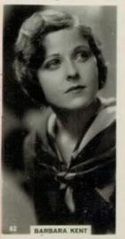1929 British American Tobacco Cinema Stars Set 9 #82 Barbara Kent Front