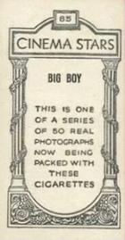 1929 British American Tobacco Cinema Stars Set 9 #85 Big Boy Back