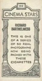 1929 British American Tobacco Cinema Stars Set 9 #89 Richard Barthelmess Back