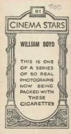 1929 British American Tobacco Cinema Stars Set 9 #91 William Boyd Back