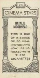 1929 British American Tobacco Cinema Stars Set 9 #94 Natalie Moorhead Back