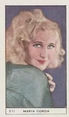 1932 British American Tobacco Cinema Stars BAMT Set 4 #211 Maria Corda Front