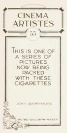 1929 British American Tobacco Artistes Brown Set 1 #55 John Barrymore Back