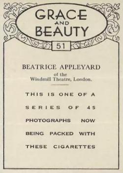 1938-39 British American Tobacco Grace and Beauty Series 2 #51 Beatrice Appleyard Back