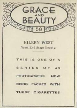 1938-39 British American Tobacco Grace and Beauty Series 2 #58 Eileen West Back
