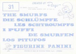 1982 Panini Smurfs Stickers #31 Sticker 31 Back