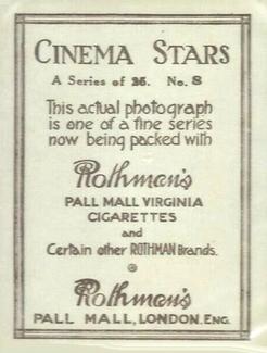 1925 Rothmans Cinema Stars Set of 25 #8 Constance Talmadge Back