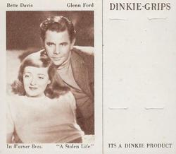 1949 Dinkie Warner Bros. Films Series 6 #14 Bette Davis / Glenn Ford Front