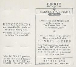 1949 Dinkie Warner Bros. Films Series 6 #19 Alexis Smith / Errol Flynn Back