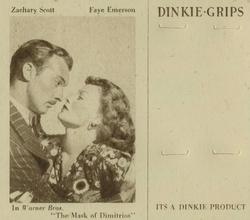 1949 Dinkie Warner Bros. Films Series 6 #20 Zachary Scott / Faye Emerson Front